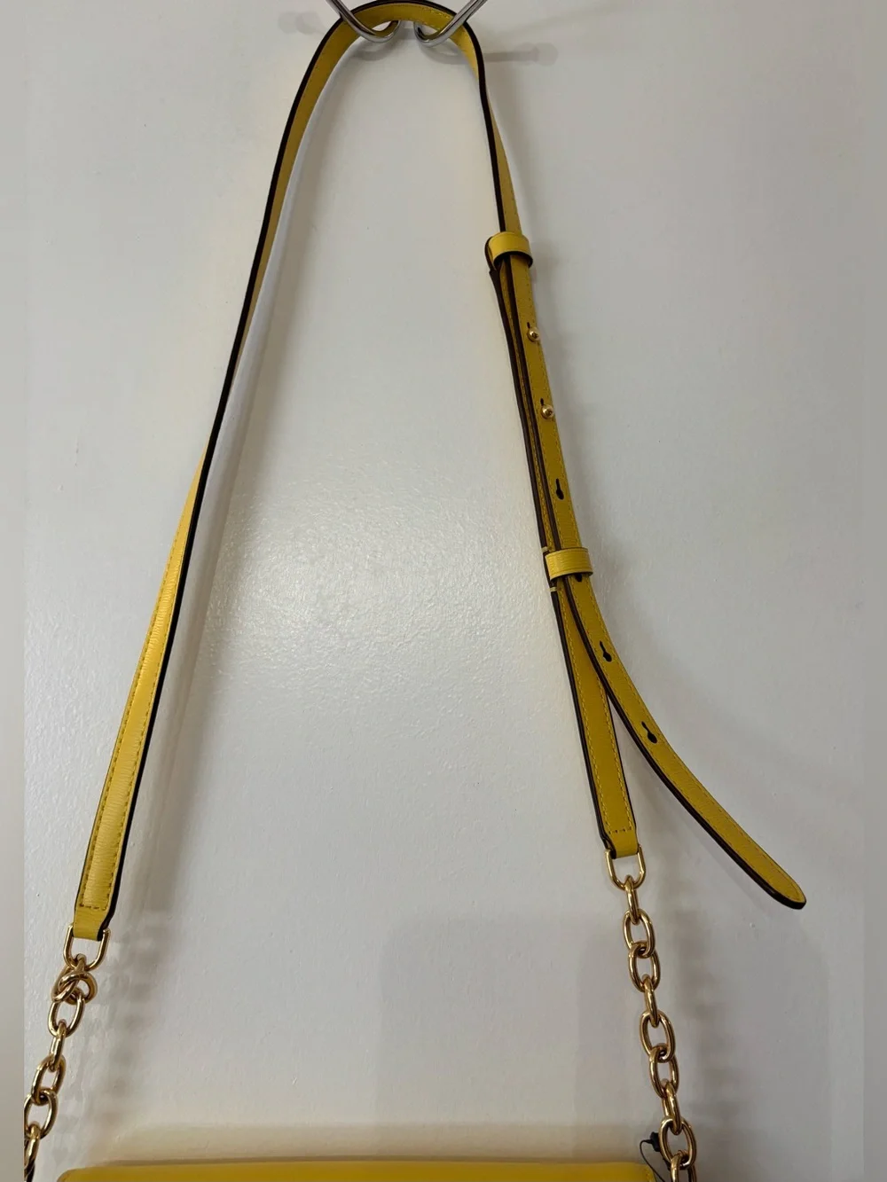 Lauren Ralph Lauren Yellow Leather Crossbody Bag New with Tags